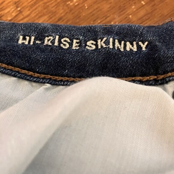 American Eagle Black Denim Jeans Women's Size 14 Hi Rise Skinny Super Stretch - Picture 16 of 16